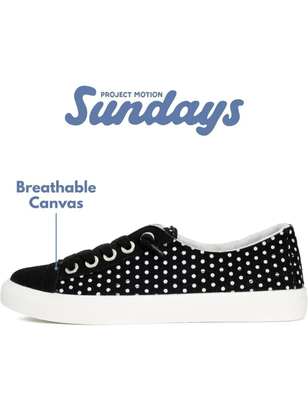Women's Black Canvas Memory Foam Insole Non Slip and Lightweights Sneakers